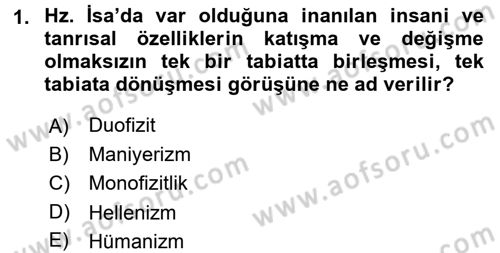 Uygarlık Tarihi 2 Dersi 2017 - 2018 Yılı (Final) Dönem Sonu Sınav Soruları 1. Soru