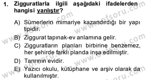 Genel Uygarlık Tarihi Dersi 2014 - 2015 Yılı (Vize) Ara Sınav Soruları 1. Soru