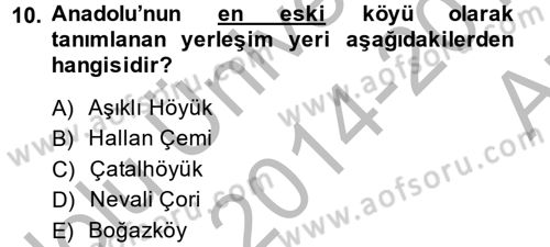 Genel Uygarlık Tarihi Dersi 2014 - 2015 Yılı (Vize) Ara Sınav Soruları 10. Soru