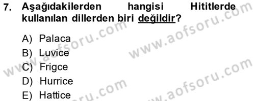 Genel Uygarlık Tarihi Dersi 2014 - 2015 Yılı (Vize) Ara Sınav Soruları 7. Soru