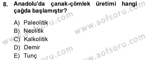 Genel Uygarlık Tarihi Dersi 2014 - 2015 Yılı (Vize) Ara Sınav Soruları 8. Soru