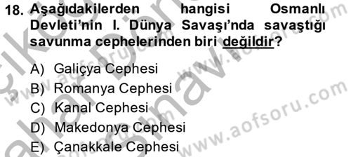 Genel Uygarlık Tarihi Dersi 2014 - 2015 Yılı (Final) Dönem Sonu Sınav Soruları 18. Soru