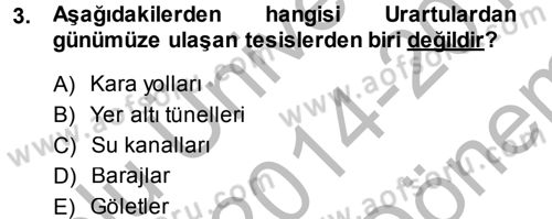 Genel Uygarlık Tarihi Dersi 2014 - 2015 Yılı (Final) Dönem Sonu Sınav Soruları 3. Soru