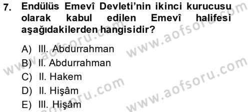 Genel Uygarlık Tarihi Dersi 2014 - 2015 Yılı (Final) Dönem Sonu Sınav Soruları 7. Soru