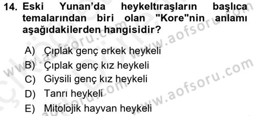 Genel Uygarlık Tarihi Dersi 2015 - 2016 Yılı (Vize) Ara Sınav Soruları 14. Soru