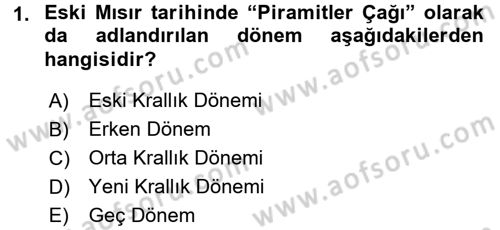 Genel Uygarlık Tarihi Dersi 2015 - 2016 Yılı Tek Ders Sınav Soruları 1. Soru