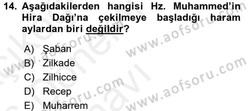 Genel Uygarlık Tarihi Dersi 2015 - 2016 Yılı Tek Ders Sınav Soruları 14. Soru