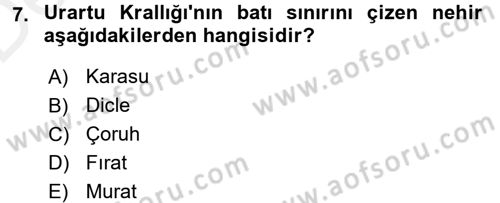 Genel Uygarlık Tarihi Dersi 2015 - 2016 Yılı Tek Ders Sınav Soruları 7. Soru