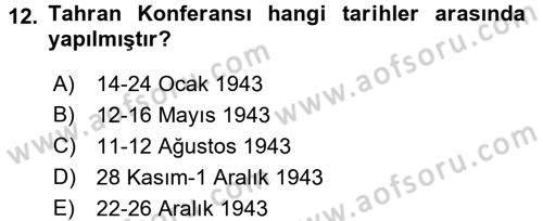 Genel Uygarlık Tarihi Dersi 2016 - 2017 Yılı 3 Ders Sınav Soruları 12. Soru