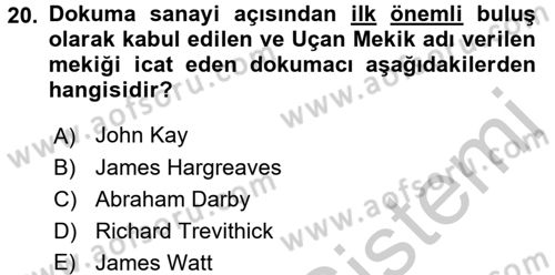 Genel Uygarlık Tarihi Dersi 2016 - 2017 Yılı 3 Ders Sınav Soruları 20. Soru