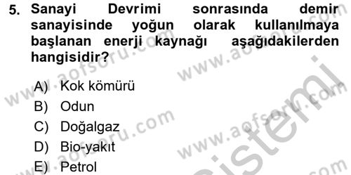 Genel Uygarlık Tarihi Dersi 2016 - 2017 Yılı 3 Ders Sınav Soruları 5. Soru