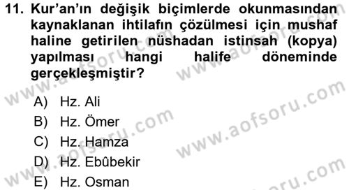 Genel Uygarlık Tarihi Dersi 2016 - 2017 Yılı (Final) Dönem Sonu Sınav Soruları 11. Soru