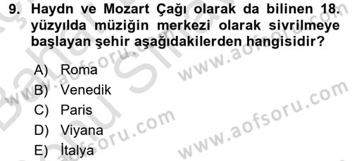 Genel Uygarlık Tarihi Dersi 2016 - 2017 Yılı (Final) Dönem Sonu Sınav Soruları 9. Soru