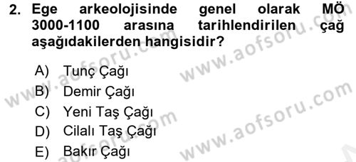 Genel Uygarlık Tarihi Dersi 2017 - 2018 Yılı 3 Ders Sınavı 2. Soru