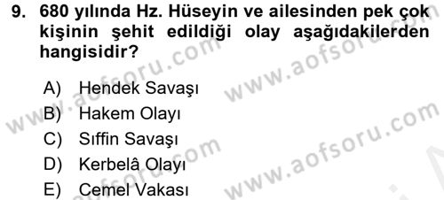 Genel Uygarlık Tarihi Dersi 2017 - 2018 Yılı 3 Ders Sınavı 9. Soru