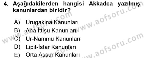 Genel Uygarlık Tarihi Dersi 2017 - 2018 Yılı (Final) Dönem Sonu Sınav Soruları 4. Soru