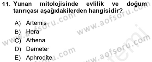 Genel Uygarlık Tarihi Dersi 2018 - 2019 Yılı (Vize) Ara Sınav Soruları 11. Soru