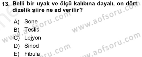 Genel Uygarlık Tarihi Dersi 2018 - 2019 Yılı (Vize) Ara Sınav Soruları 13. Soru