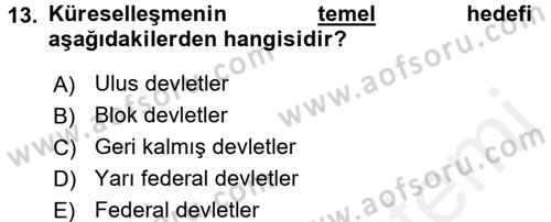 Genel Uygarlık Tarihi Dersi 2018 - 2019 Yılı (Final) Dönem Sonu Sınav Soruları 13. Soru