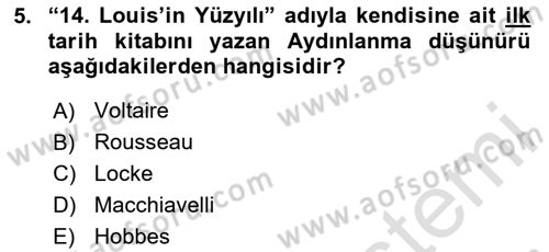 Genel Uygarlık Tarihi Dersi 2020 - 2021 Yılı Yaz Okulu Sınav Soruları 5. Soru