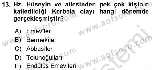 Genel Uygarlık Tarihi Dersi 2021 - 2022 Yılı (Final) Dönem Sonu Sınav Soruları 13. Soru