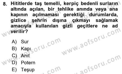 Genel Uygarlık Tarihi Dersi 2021 - 2022 Yılı Yaz Okulu Sınav Soruları 8. Soru