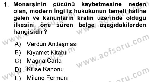 Genel Uygarlık Tarihi Dersi 2022 - 2023 Yılı Yaz Okulu Sınav Soruları 1. Soru