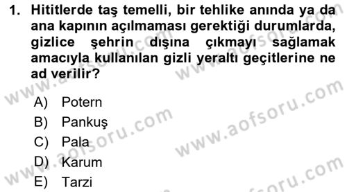 Genel Uygarlık Tarihi Dersi 2023 - 2024 Yılı (Vize) Ara Sınavı 1. Soru