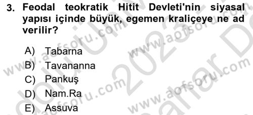 Genel Uygarlık Tarihi Dersi 2023 - 2024 Yılı (Vize) Ara Sınav Soruları 3. Soru
