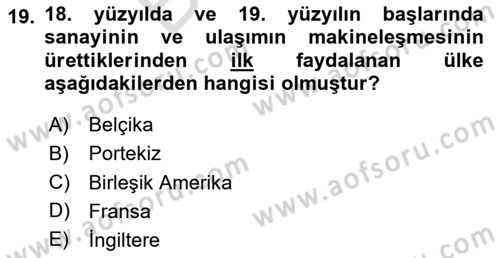 Genel Uygarlık Tarihi Dersi 2023 - 2024 Yılı (Final) Dönem Sonu Sınav Soruları 19. Soru