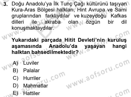 Genel Uygarlık Tarihi Dersi 2023 - 2024 Yılı (Final) Dönem Sonu Sınav Soruları 3. Soru