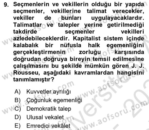 Genel Uygarlık Tarihi Dersi 2023 - 2024 Yılı (Final) Dönem Sonu Sınav Soruları 9. Soru