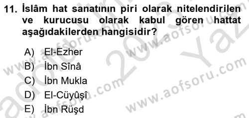 Genel Uygarlık Tarihi Dersi 2023 - 2024 Yılı Yaz Okulu Sınav Soruları 11. Soru