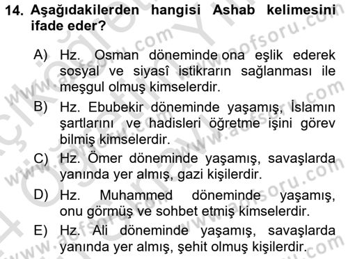 Genel Uygarlık Tarihi Dersi 2023 - 2024 Yılı Yaz Okulu Sınav Soruları 14. Soru