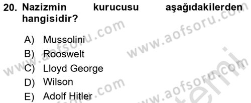 Genel Uygarlık Tarihi Dersi 2024 - 2025 Yılı (Final) Dönem Sonu Sınav Soruları 20. Soru