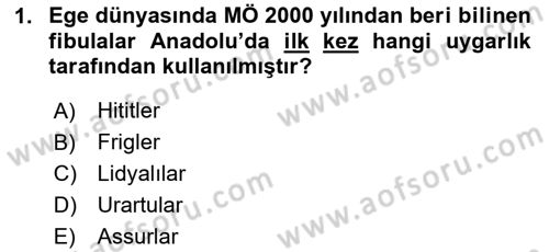 Genel Uygarlık Tarihi Dersi 2025 - 2026 Yılı (Vize) Ara Sınav Soruları 1. Soru