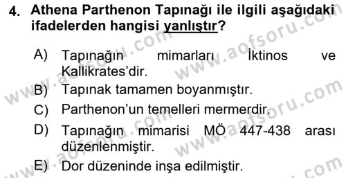 Genel Uygarlık Tarihi Dersi 2025 - 2026 Yılı (Vize) Ara Sınav Soruları 4. Soru