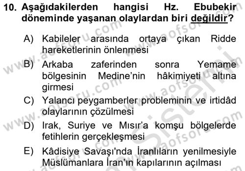 Genel Uygarlık Tarihi Dersi 2025 - 2026 Yılı (Final) Dönem Sonu Sınav Soruları 10. Soru