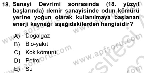 Genel Uygarlık Tarihi Dersi 2025 - 2026 Yılı Yaz Okulu Sınav Soruları 18. Soru