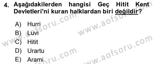 Genel Uygarlık Tarihi Dersi 2025 - 2026 Yılı Yaz Okulu Sınav Soruları 4. Soru