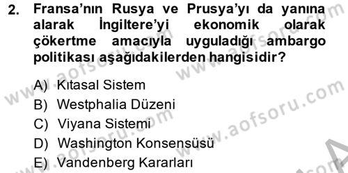 Siyasi Tarih Dersi 2013 - 2014 Yılı (Vize) Ara Sınav Soruları 2. Soru