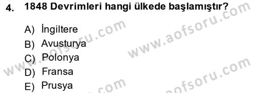 Siyasi Tarih Dersi 2013 - 2014 Yılı (Vize) Ara Sınav Soruları 4. Soru