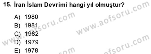 Siyasi Tarih Dersi 2013 - 2014 Yılı (Final) Dönem Sonu Sınav Soruları 15. Soru