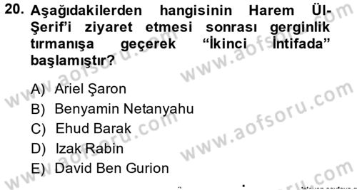 Siyasi Tarih Dersi 2013 - 2014 Yılı (Final) Dönem Sonu Sınav Soruları 20. Soru