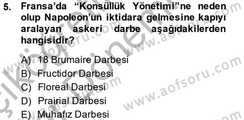 Siyasi Tarih Dersi 2014 - 2015 Yılı (Vize) Ara Sınav Soruları 5. Soru