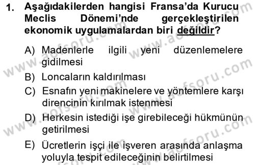 Siyasi Tarih Dersi 2014 - 2015 Yılı (Final) Dönem Sonu Sınav Soruları 1. Soru