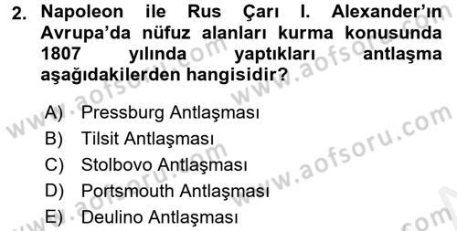 Siyasi Tarih Dersi 2017 - 2018 Yılı (Vize) Ara Sınav Soruları 2. Soru