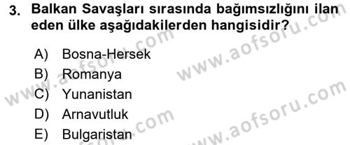 Siyasi Tarih Dersi 2018 - 2019 Yılı (Final) Dönem Sonu Sınav Soruları 3. Soru