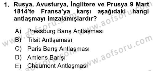 Siyasi Tarih Dersi 2023 - 2024 Yılı (Vize) Ara Sınav Soruları 1. Soru