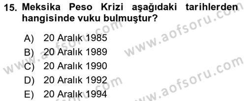 Siyasi Tarih Dersi 2023 - 2024 Yılı (Final) Dönem Sonu Sınavı 15. Soru